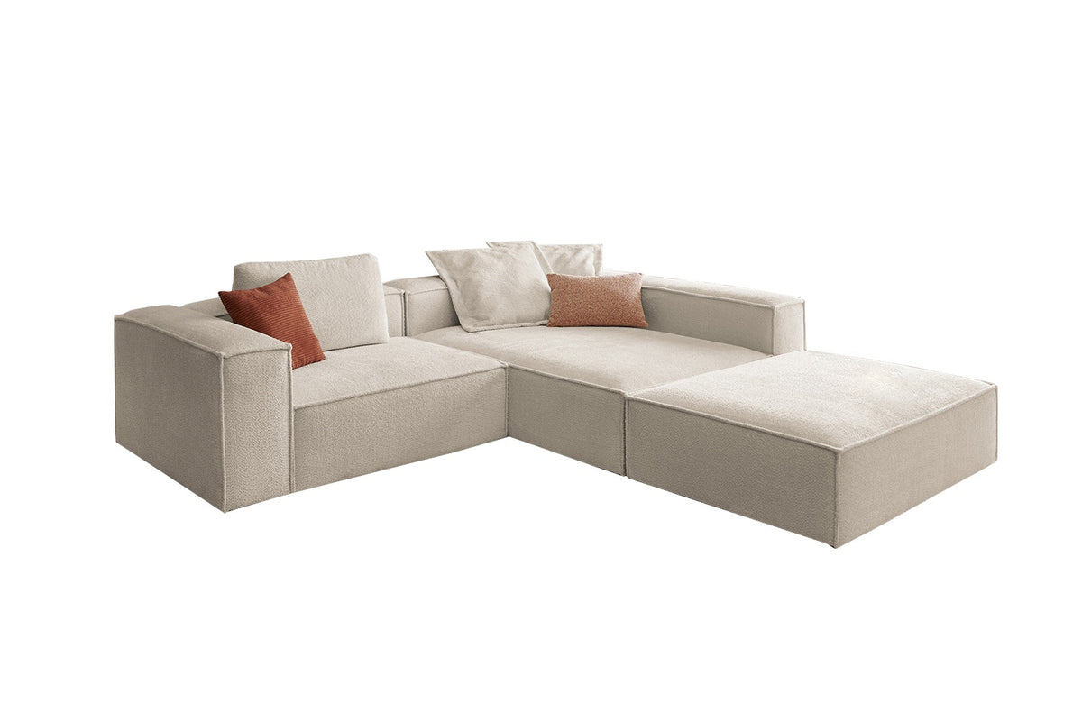 KAWOLA Sofa CARMO Ecksofa Stoff weiß
