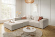 KAWOLA Sofa CARMO Ecksofa Stoff weiß, Links, Mit Fußhocker