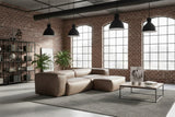 KAWOLA Sofa CELESTE 4-Sitzer mit Hocker Lederfaserstoff anthrazit