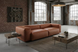 KAWOLA Sofa CELESTE 4-Sitzer Lederfaserstoff cognac