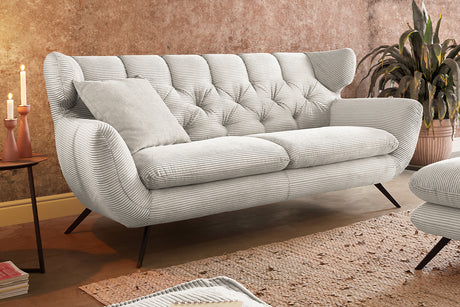 KAWOLA Sofa CHARME Cord cremeweiß, 2-Sitzer