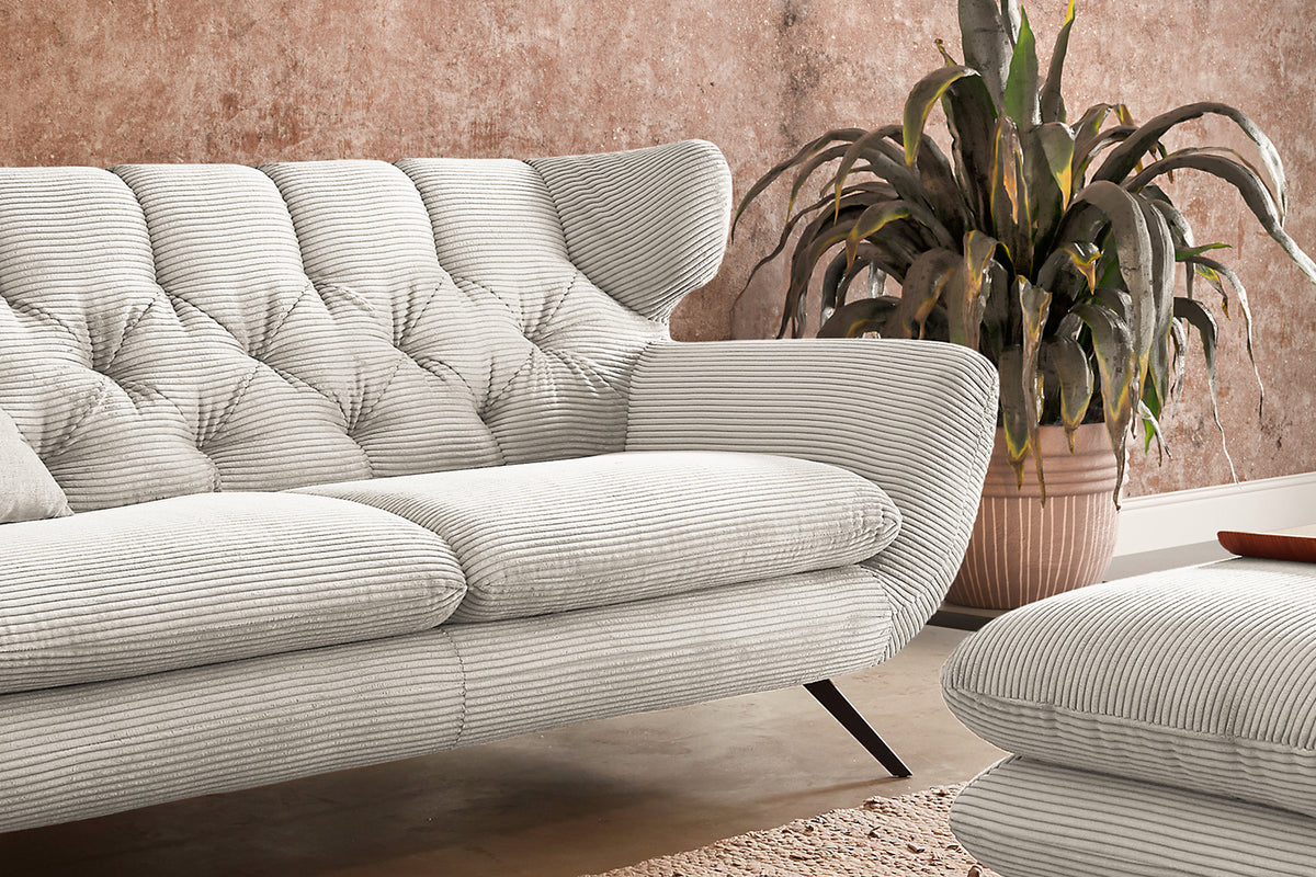 KAWOLA Sofa CHARME Cord cremeweiß