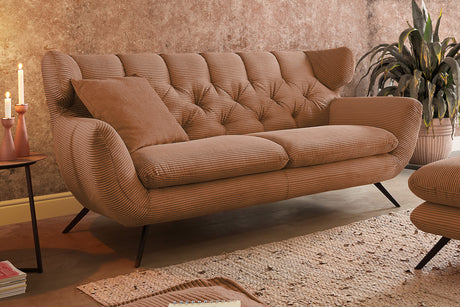 KAWOLA Sofa CHARME Cord rost, 2-Sitzer