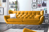 KAWOLA Sofa CHARME Velvet curry, 3-Sitzer