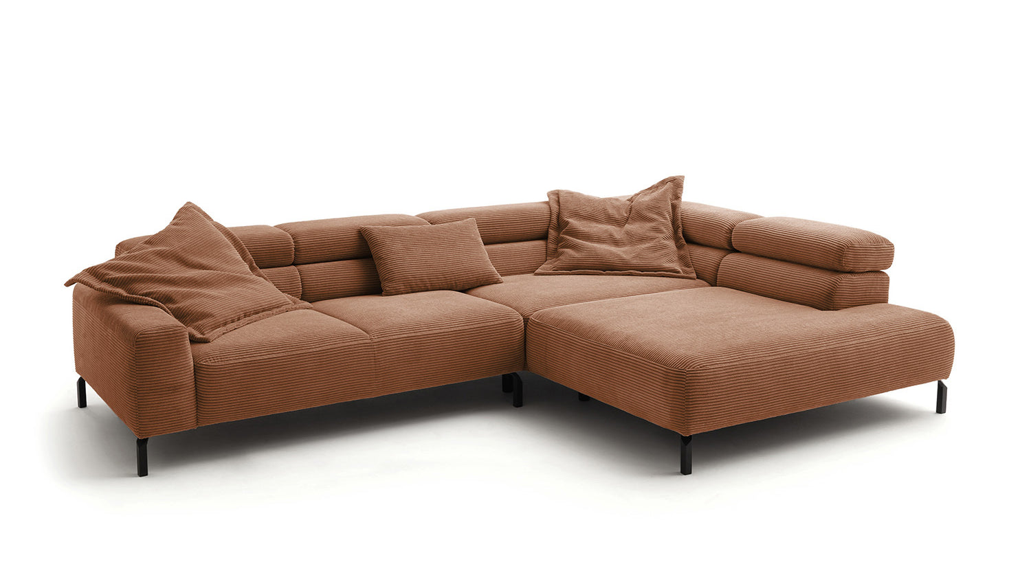 KAWOLA Sofa DELIA Ecksofa Cord rost