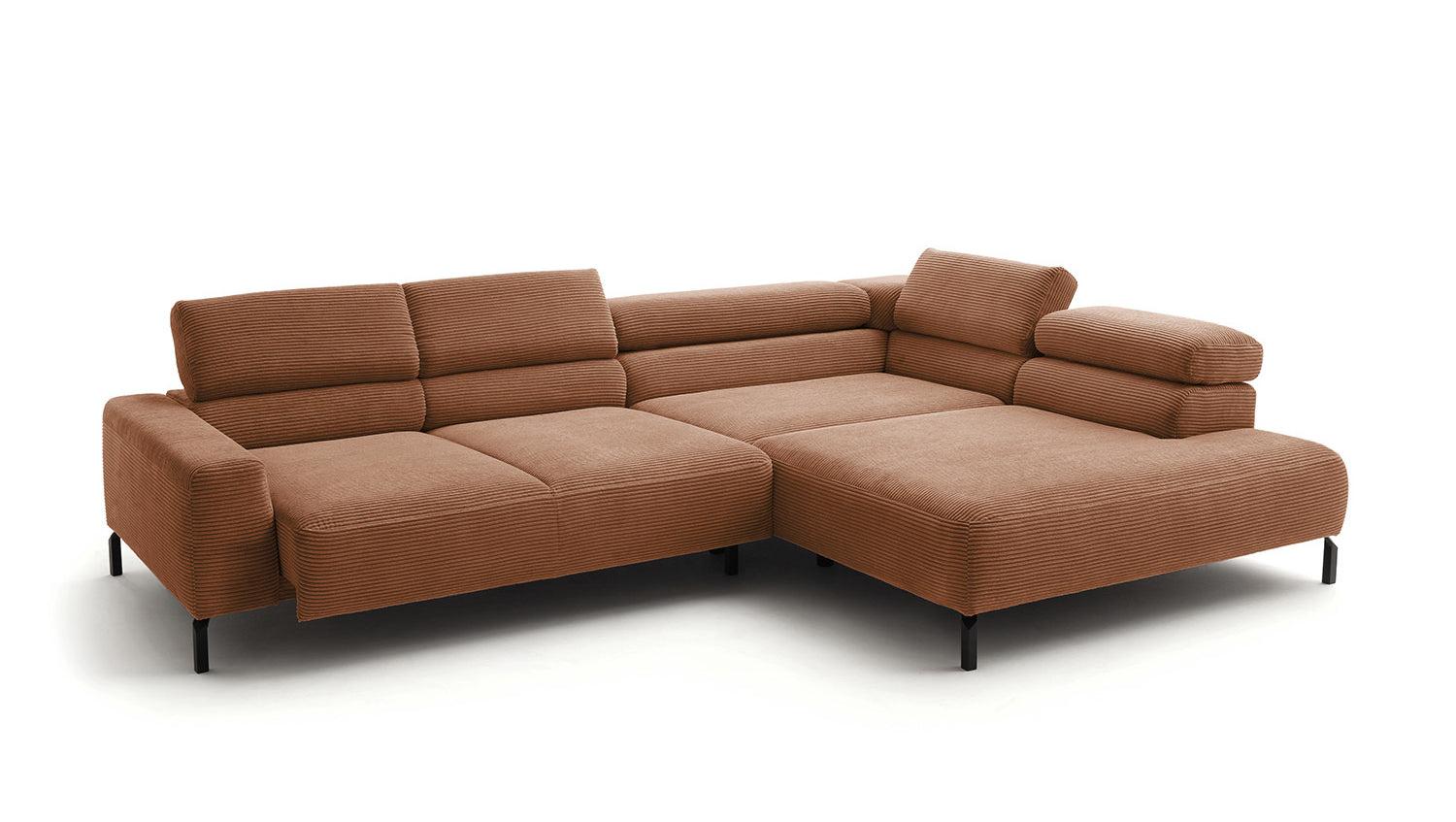 KAWOLA Sofa DELIA Ecksofa Cord rost