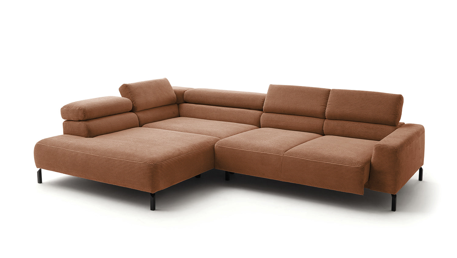 KAWOLA Sofa DELIA Ecksofa Cord rost