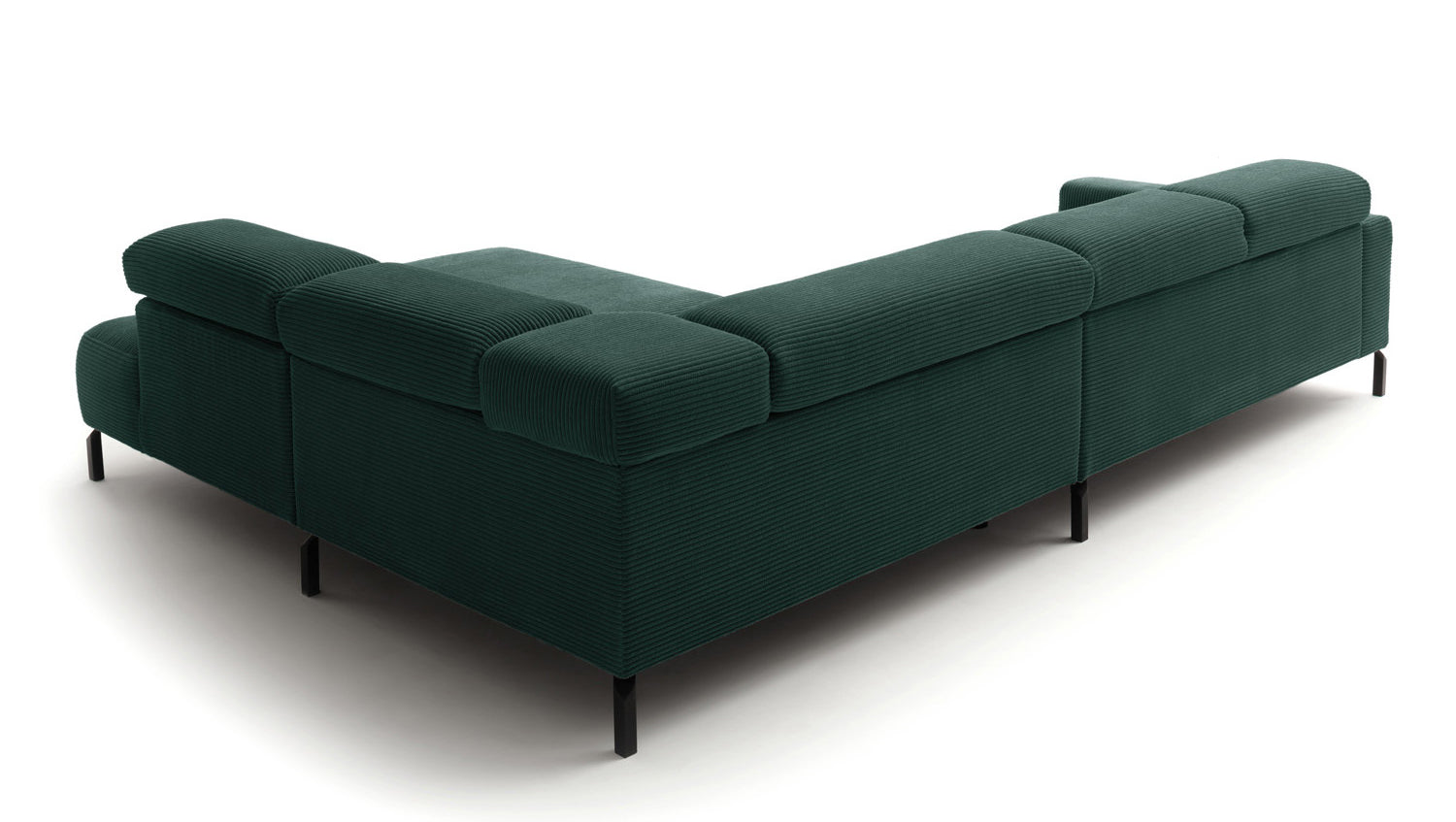 KAWOLA Sofa DELIA Ecksofa Cord smaragd