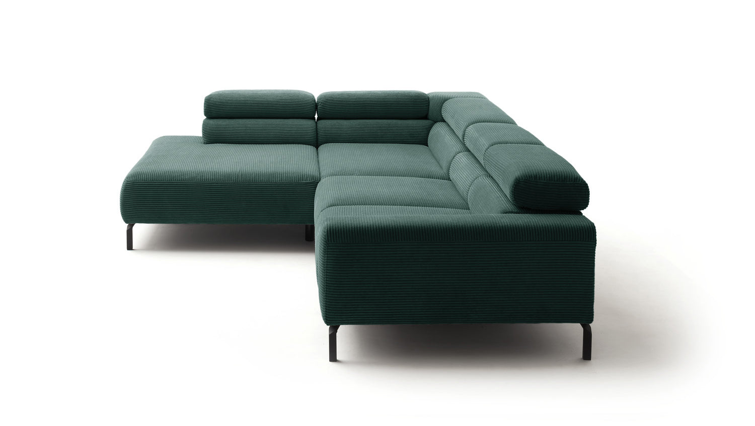 KAWOLA Sofa DELIA Ecksofa Cord smaragd
