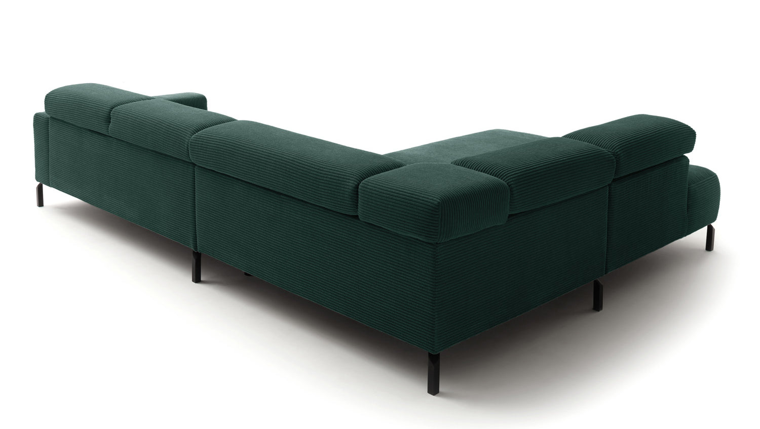 KAWOLA Sofa DELIA Ecksofa Cord smaragd