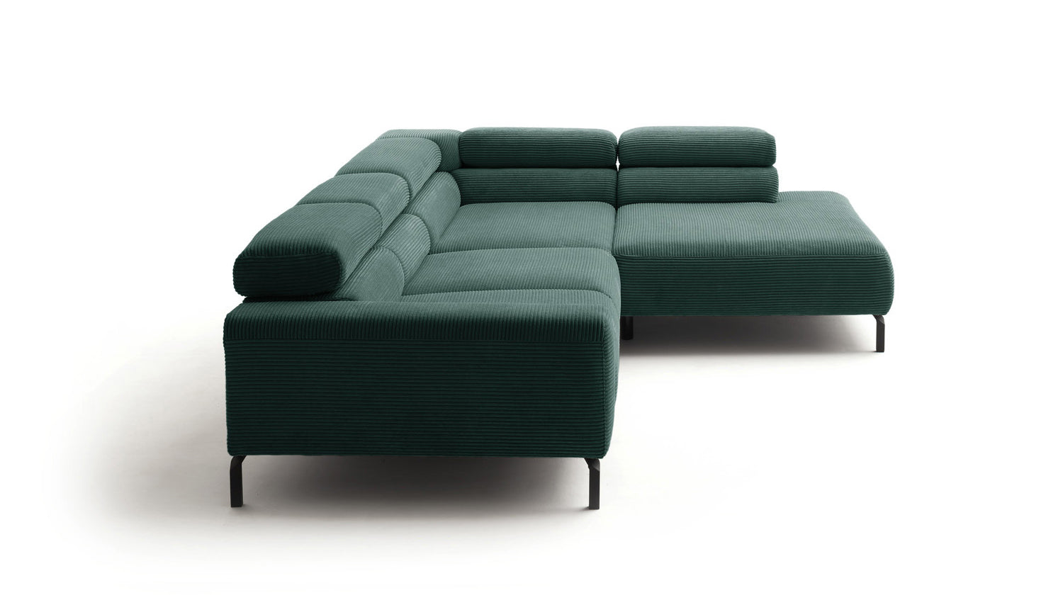 KAWOLA Sofa DELIA Ecksofa Cord smaragd