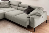 KAWOLA Sofa DELIA Ecksofa Cord steingrau