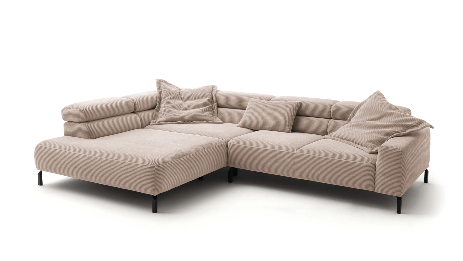 KAWOLA Sofa DELIA Ecksofa Cord taupe