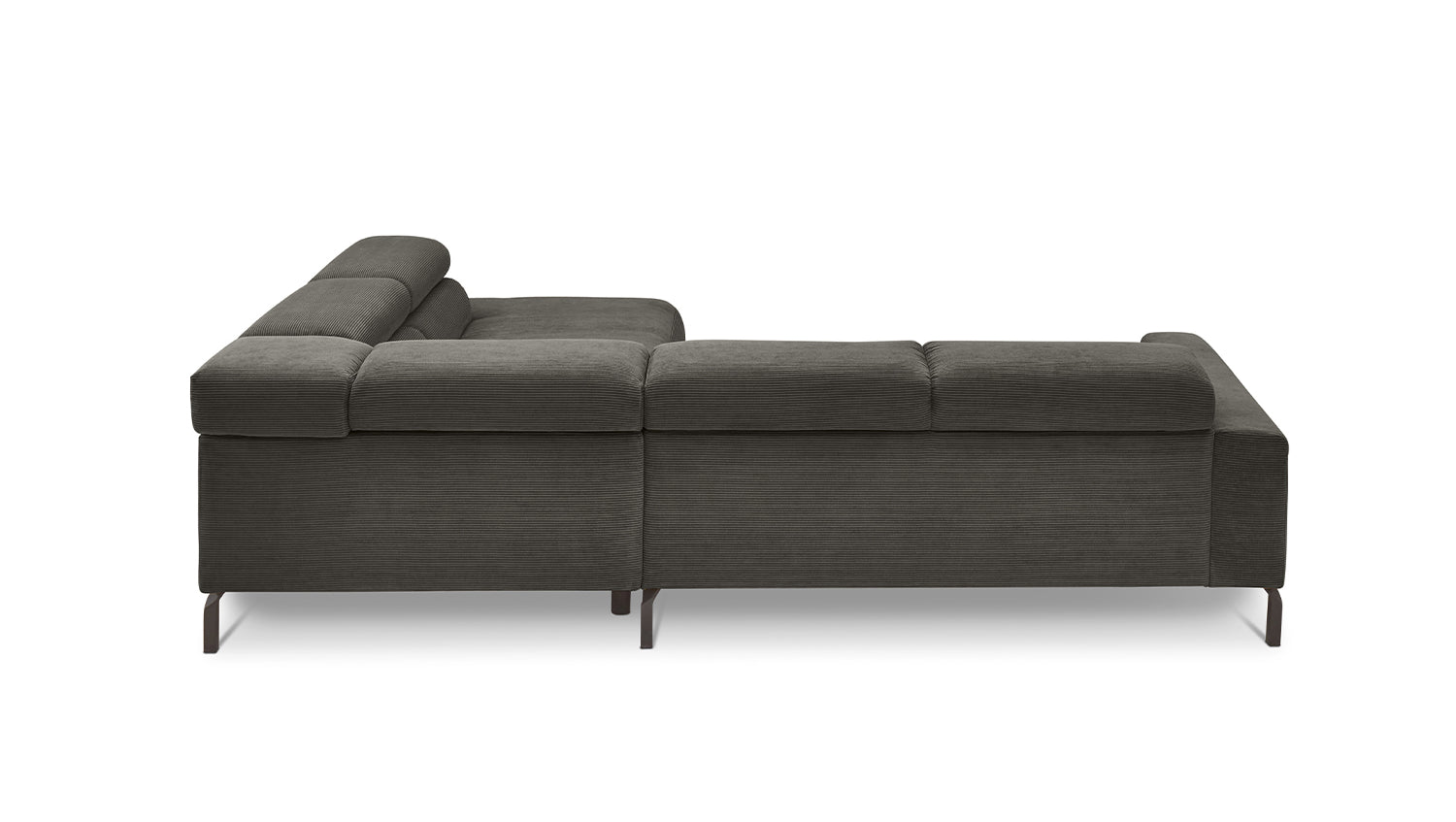 KAWOLA Sofa DELIA Ecksofa Feincord anthrazit