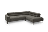 KAWOLA Sofa DELIA Ecksofa Feincord anthrazit