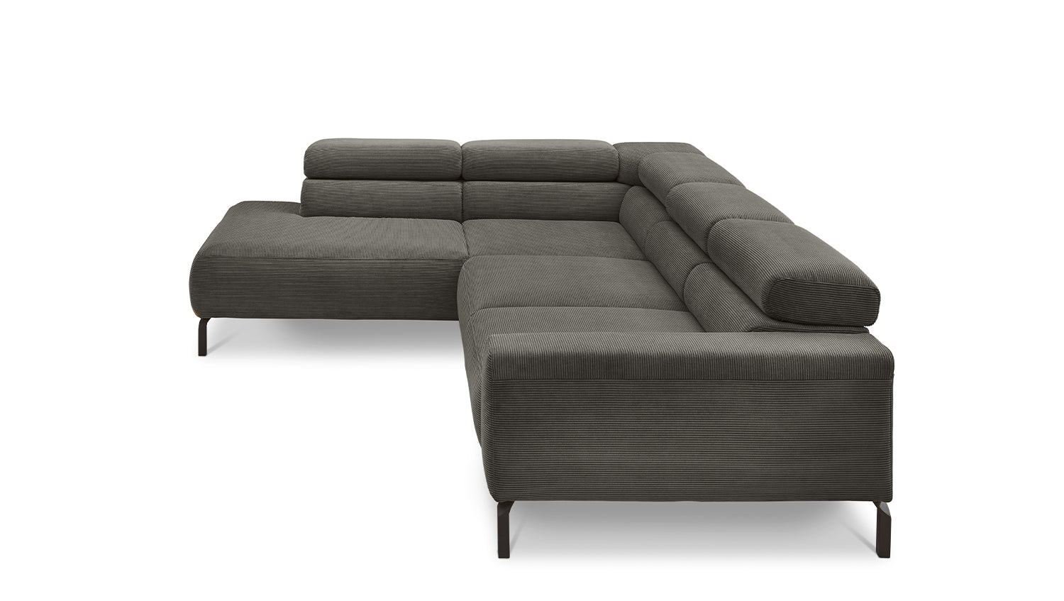KAWOLA Sofa DELIA Ecksofa Feincord anthrazit
