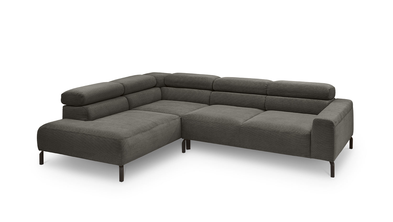 KAWOLA Sofa DELIA Ecksofa Feincord anthrazit