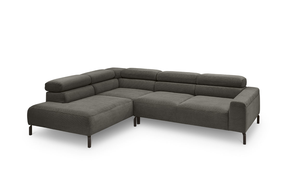 KAWOLA Sofa DELIA Ecksofa Feincord anthrazit