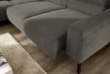 KAWOLA Sofa DELIA Ecksofa Feincord anthrazit