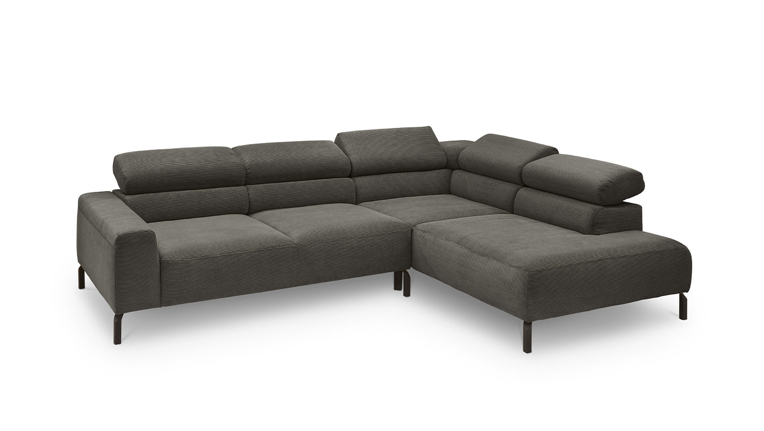 KAWOLA Sofa DELIA Ecksofa Feincord anthrazit
