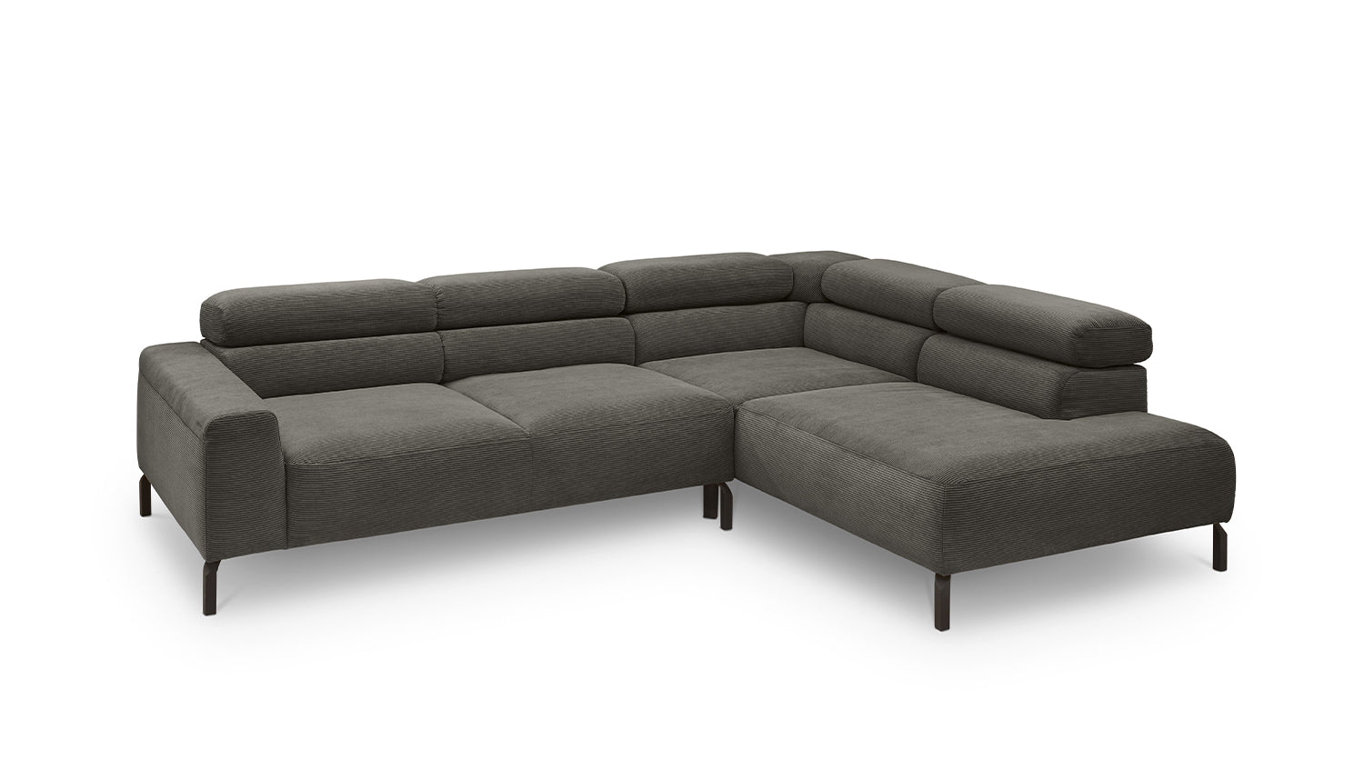 KAWOLA Sofa DELIA Ecksofa Feincord anthrazit