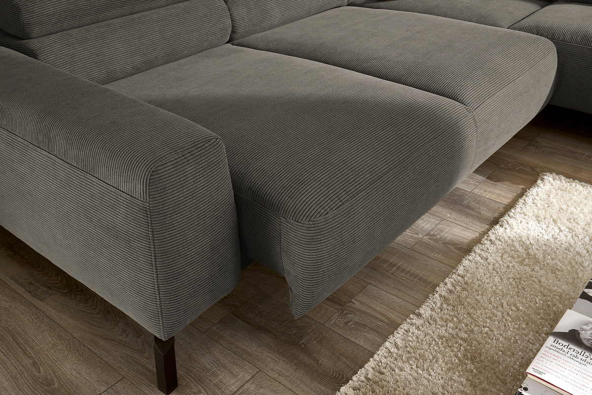 KAWOLA Sofa DELIA Ecksofa Feincord anthrazit