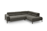 KAWOLA Sofa DELIA Ecksofa Feincord anthrazit