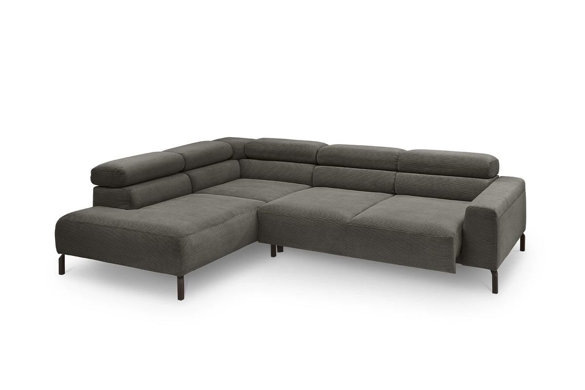 KAWOLA Sofa DELIA Ecksofa Feincord anthrazit