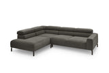 KAWOLA Sofa DELIA Ecksofa Feincord anthrazit