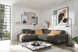 KAWOLA Sofa DELIA Ecksofa Feincord anthrazit, Links, Relaxfunktion