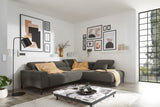 KAWOLA Sofa DELIA Ecksofa Feincord anthrazit, Rechts, Relaxfunktion