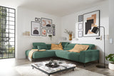 KAWOLA Sofa DELIA Ecksofa Feincord grün, Links, Ohne Komfortfunktion
