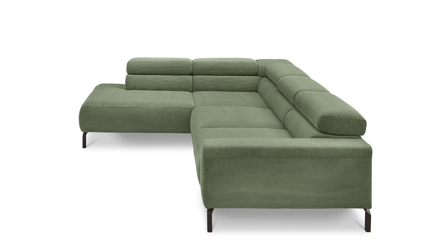 KAWOLA Sofa DELIA Ecksofa Feincord olivgrün