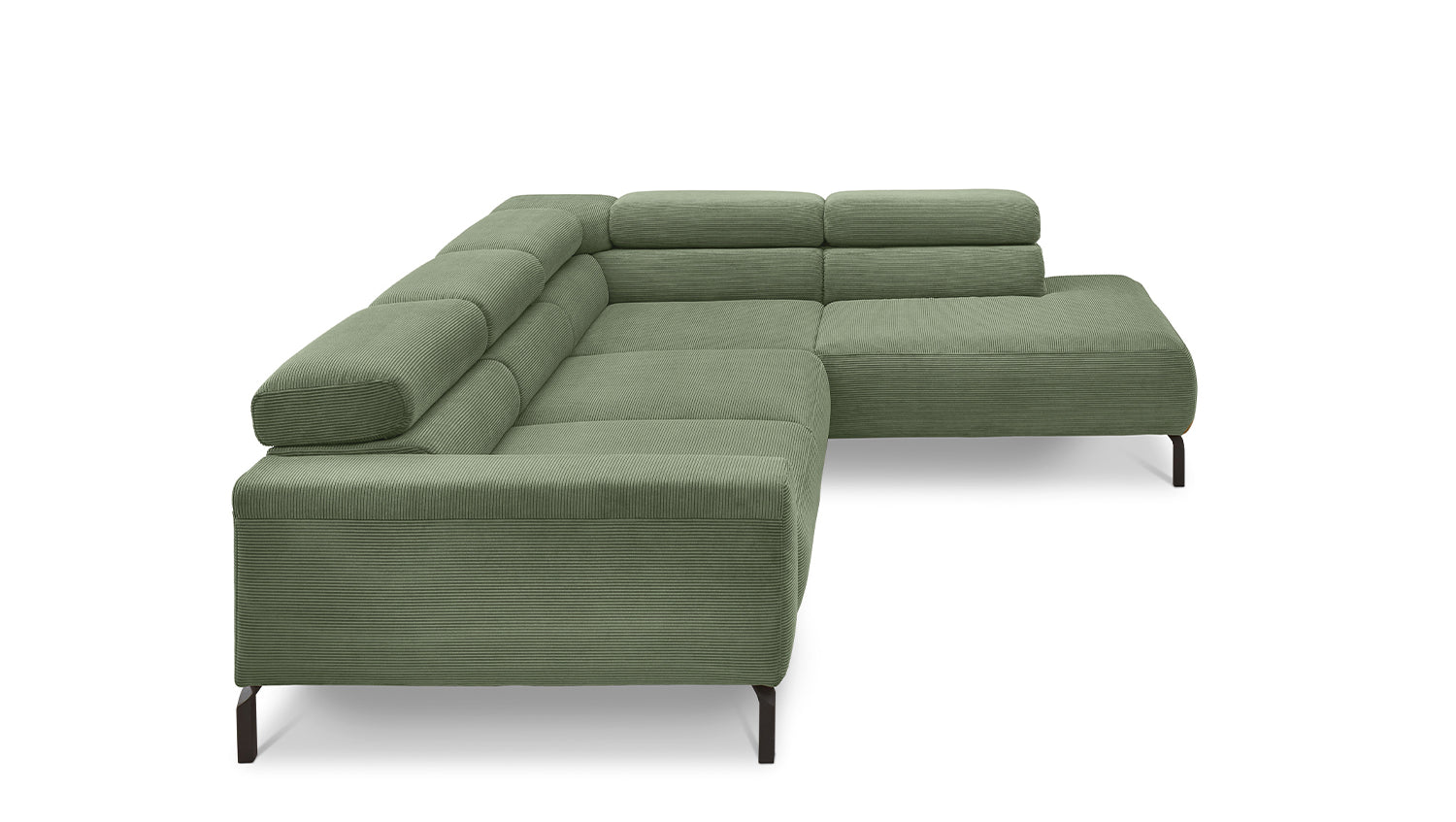 KAWOLA Sofa DELIA Ecksofa Feincord olivgrün