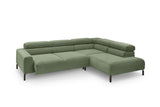 KAWOLA Sofa DELIA Ecksofa Feincord olivgrün