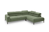 KAWOLA Sofa DELIA Ecksofa Feincord olivgrün