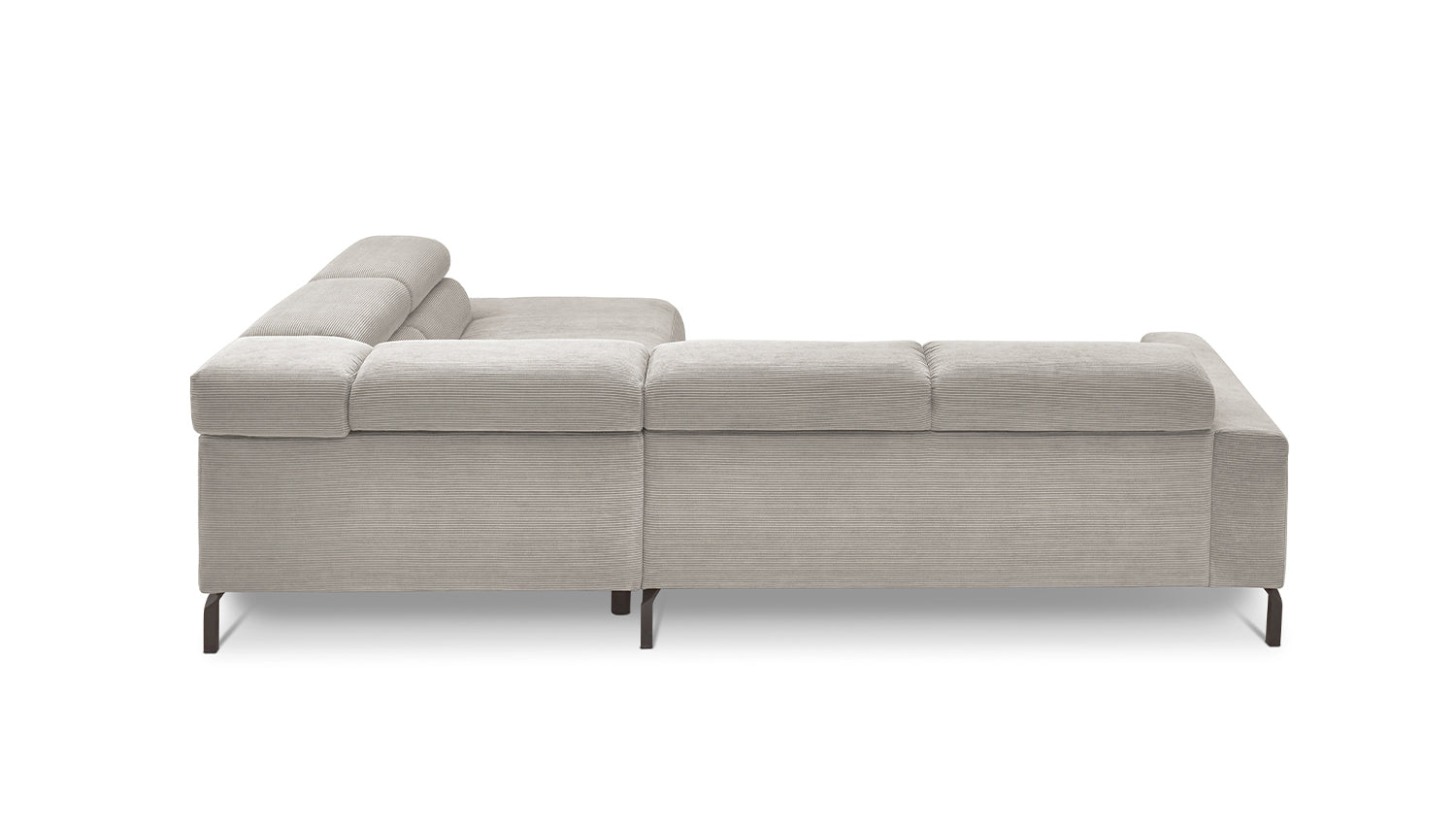 KAWOLA Sofa DELIA Ecksofa Feincord silber