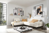 KAWOLA Sofa DELIA Ecksofa Feincord weiß, Links, Relaxfunktion