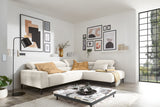 KAWOLA Sofa DELIA Ecksofa Feincord weiß, Rechts, Relaxfunktion