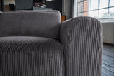 KAWOLA Sofa FINN 3-Sitzer mit Relaxfunktion Cord grau