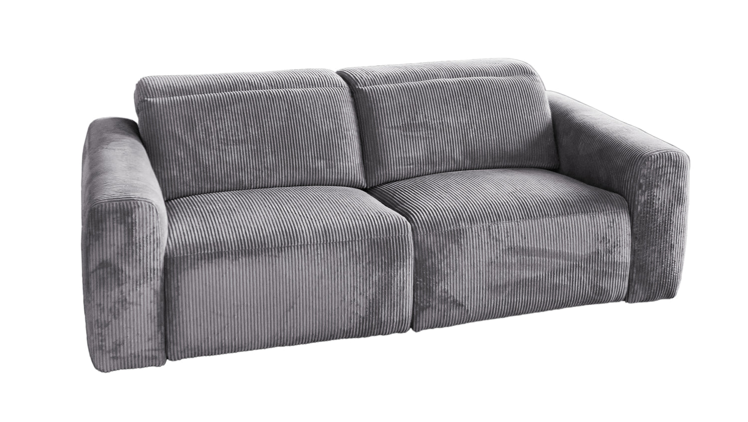 KAWOLA Sofa FINN 3-Sitzer mit Relaxfunktion Cord grau