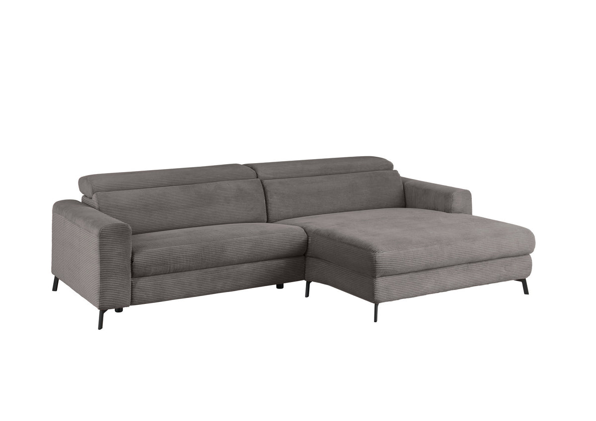 KAWOLA Sofa LAISKA Ecksofa Cord grau