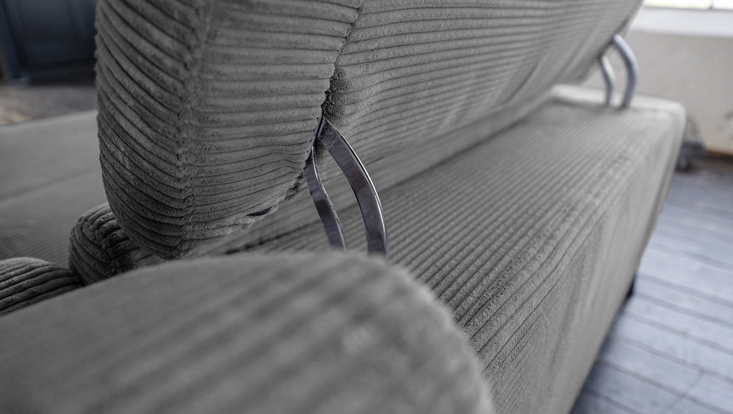 KAWOLA Sofa LAISKA Ecksofa Cord grau