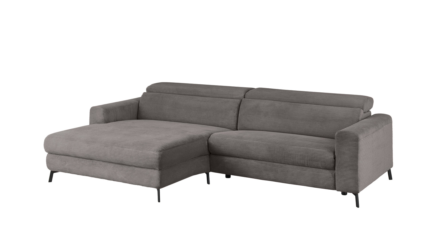 KAWOLA Sofa LAISKA Ecksofa Cord grau