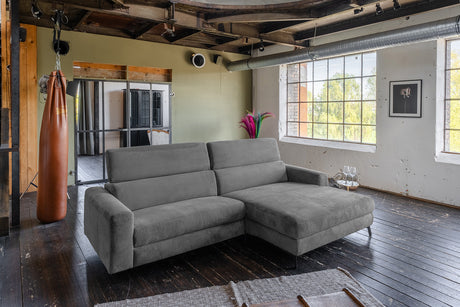 KAWOLA Sofa LAISKA Ecksofa Cord grau, Rechts
