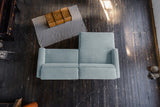 KAWOLA Sofa LAISKA Ecksofa Cord hellblau