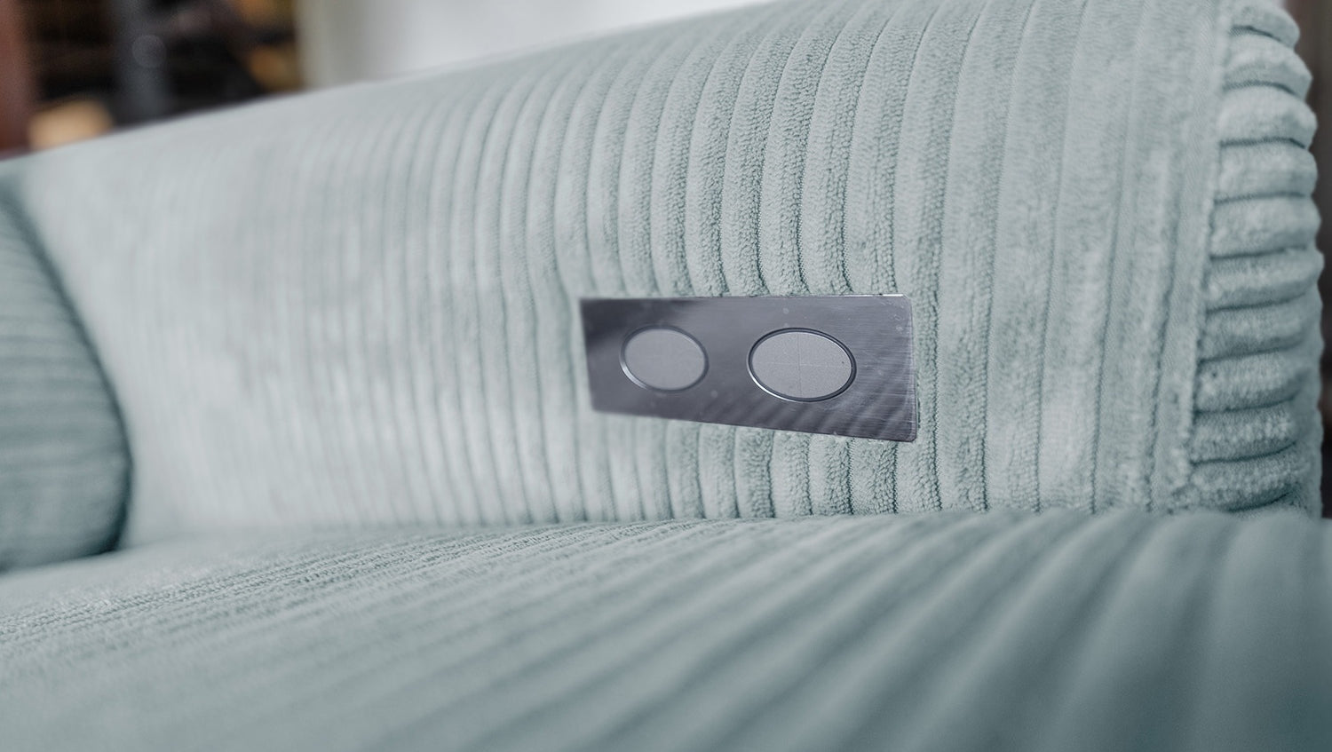 KAWOLA Sofa LAISKA Ecksofa Cord hellblau