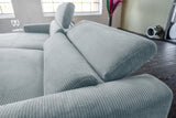 KAWOLA Sofa LAISKA Ecksofa Cord hellblau