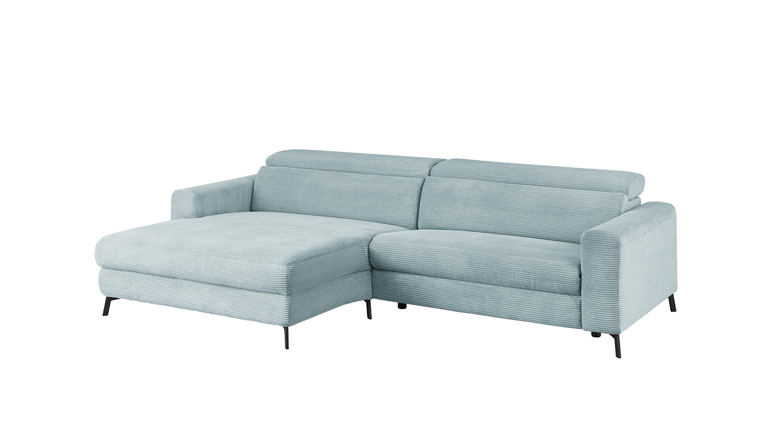 KAWOLA Sofa LAISKA Ecksofa Cord hellblau