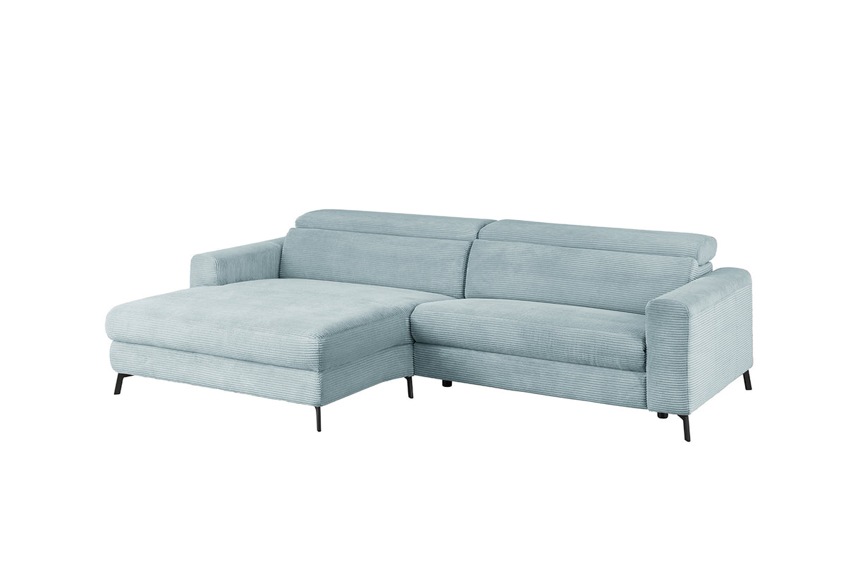 KAWOLA Sofa LAISKA Ecksofa Cord hellblau